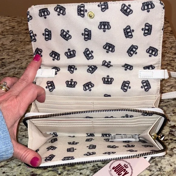 Juicy Couture Multicolor Floral Crossbody Wallet Purse Adjustable Strap New - Picture 6 of 14